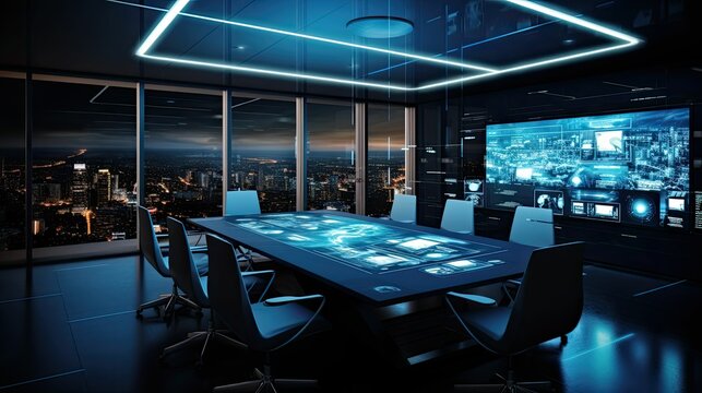 tech dark boardroom