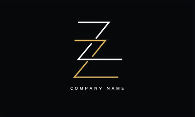 ZZ, ZZ Abstract Letters Logo Monogram