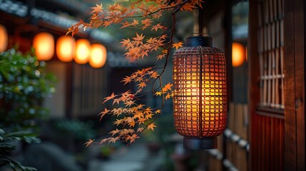 Fototapeta premium lantern light travel asia tradition decorative asian culture lamp japan night temple oriental