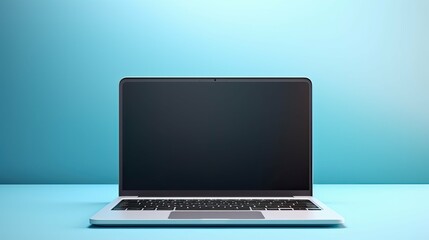 Fototapeta premium screen laptop blue background
