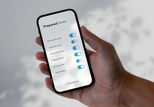 Hand Holding Mobile Mockup Presentation For UI/UX Design Layouts With Generative ai