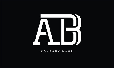 AB, BA, A, B Abstract Letters Logo Monogram