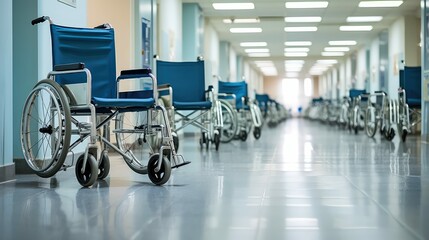 corridor medical equipment wheel chairs