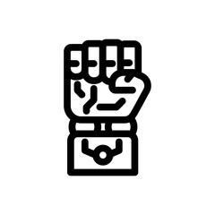 fist robot hand gesture line icon vector. fist robot hand gesture sign. isolated contour symbol black illustration
