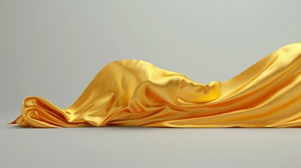 The mockup modern features a realistic 3D depiction of gold cloth drapes on the business cards