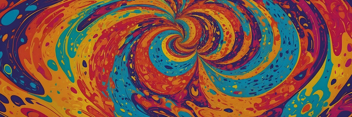 A fiery and vividly colored abstract piece, emulating the swirling motions of a liquid