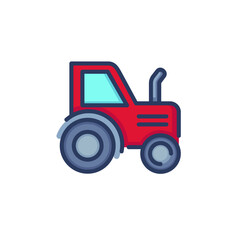 Tractor line icon. Heavy machine, agricultural equipment isolated outline sign. Farming, agriculture, rural transport concept. Vector illustration, symbol element for web design and apps