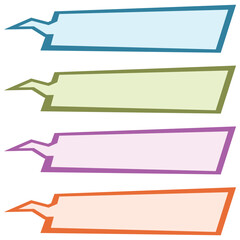 Obraz premium 青と緑とピンクとオレンジの角張った吹き出し