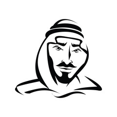 arabic man silhouette logo design 