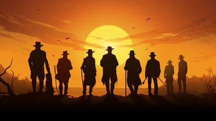 Unity in Diversity: People Silhouettes Symbolizing Population and Team Concept