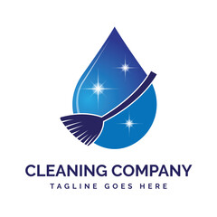 cleaning company logo design icon