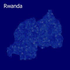 rwanda map with blue bg