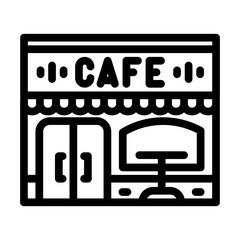 sidewalk cafe street cafe line icon vector. sidewalk cafe street cafe sign. isolated contour symbol black illustration