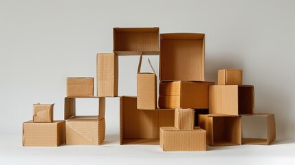Cardboard boxes, cut out  
