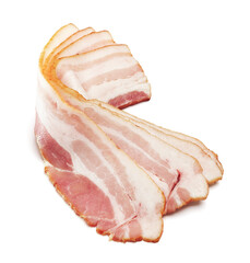 Smoked bacon isolated - Clipping path included
