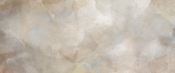 Watercolor vector art background on old paper with brushstrokes for cards, flyers, poster, cover design, invitation. Aged watercolor texture wallpaper. Vintage abstract backdrop.