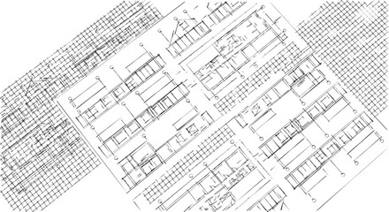 Fototapeta premium house architectural project sketch 3d illustration