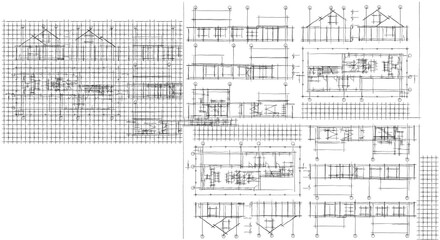 house architectural project sketch 3d illustration