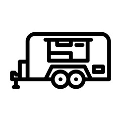 food truck street cafe line icon vector. food truck street cafe sign. isolated contour symbol black illustration