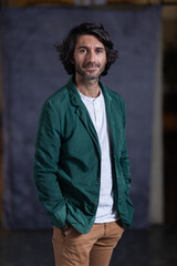 View of a young man with smartphone