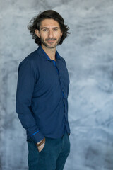 View of a young man with smartphone