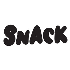 Snack text lettering hand drawn vector art.
