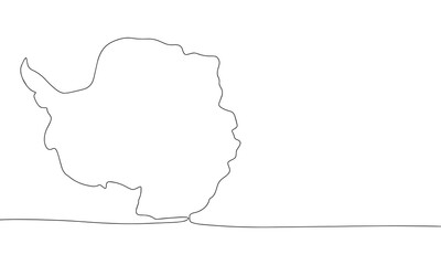 Antarctica one line continuous. Line art Antarctica. Hand drawn vector art. © clelia-clelia