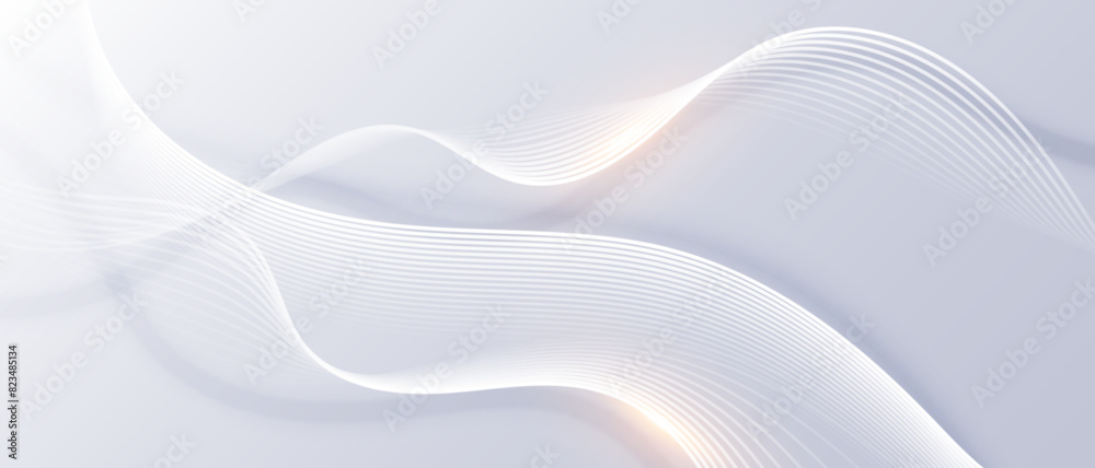 Wall mural abstract gray background with wavy and curvy lines.