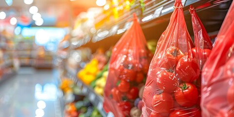 Online grocery shopping with express delivery for fresh groceries in shopping bags. Concept Express Delivery, Fresh Groceries, Online Shopping, Shopping Bags, Convenient Service