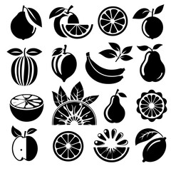 silhouette of Fruits vector SVG