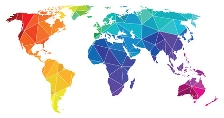 World map, vector colorful illustration.