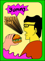 party time design llustration for background, banner, poster, flyer, template, design, etc