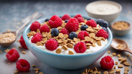 muesli with yogurt and berries