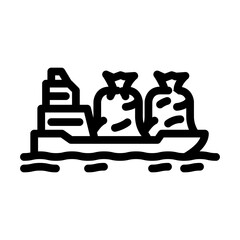 export wood pellets line icon vector. export wood pellets sign. isolated contour symbol black illustration