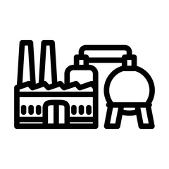 power station wood pellets line icon vector. power station wood pellets sign. isolated contour symbol black illustration