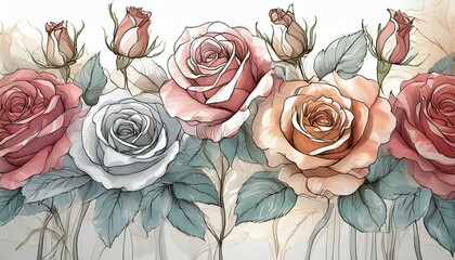 Tło tapeta róże vintage