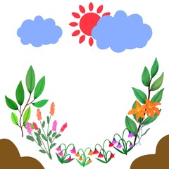 frame with flowers