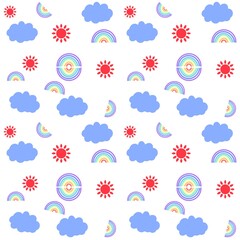 pattern seamless clouds rainbow 