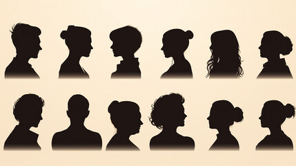 Business Team Meeting: Silhouettes of Young Professionals Working Together in Office Setting