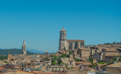Obraz premium Cathédrale de Gérone en Catalogne, Espagne. 