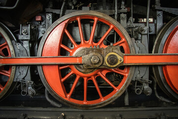 detail of a steam locomotive axle