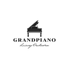Music logo, orchestra with luxury grand piano © Glowin_studio