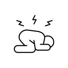 Anxiety outline icons, minimalist vector illustration ,simple transparent graphic element .Isolated on white background