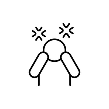 recommend clip art: Anxiety outline icons, minimalist vector illustration ,simple transparent graphic element .Isolated on white background