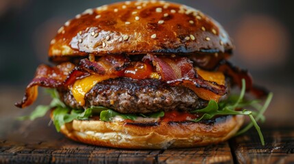 Close-Up photo of burger
