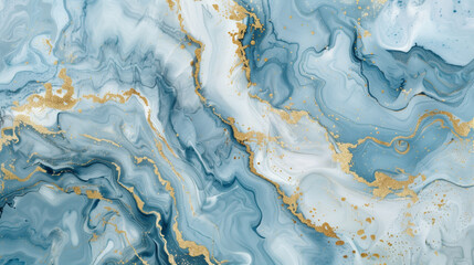 Abstract Blue and Gold Marble