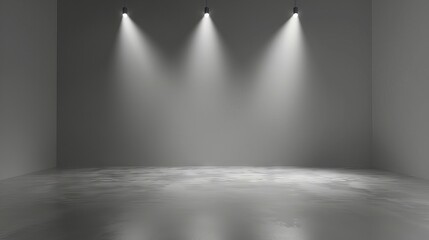 soft gray studio room with spotlight empty grey floor backdrop minimalist background digital illustration