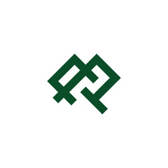 letter mp letter mp linked simple logo vector