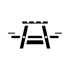 picnic table outdoor furniture glyph icon vector. picnic table outdoor furniture sign. isolated symbol illustration