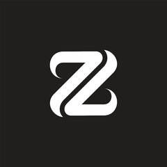letter zl curves stripes slice logo vector